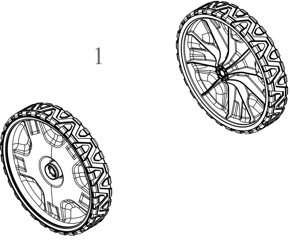 Wheels (11x2) 1 Diagram and Parts List for SC300B (12AVB2R3710)(2023) Cub Cadet Lawn Mower
